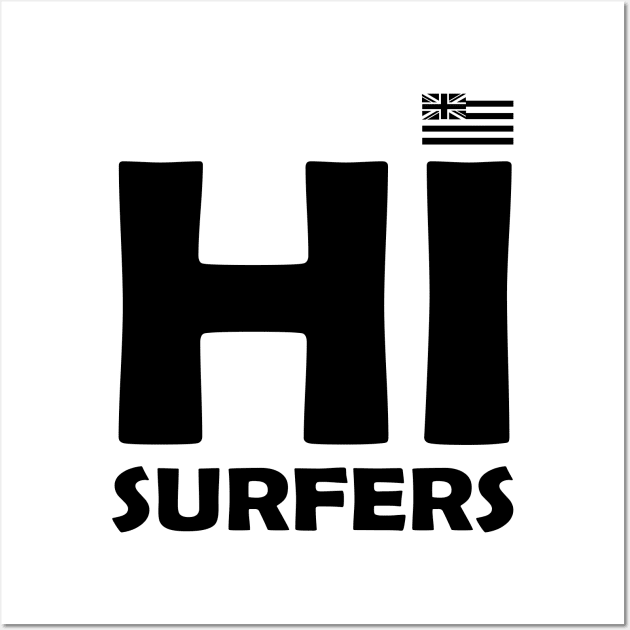 Hawaii Surfers (Black Print) Wall Art by dblvnk